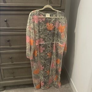 Maeve Shimmer Floral Sheer Duster